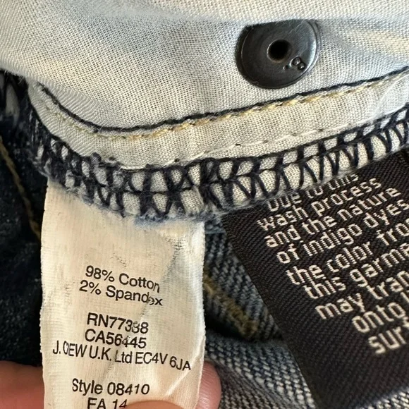 J Crew Women’s Stetch Dark Wash Distressed Skinny Jeans Size 25 - Picture 8 of 10